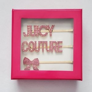 NEW 3pc Juicy Couture Sparkling Hair Pins Clips Limited Edition